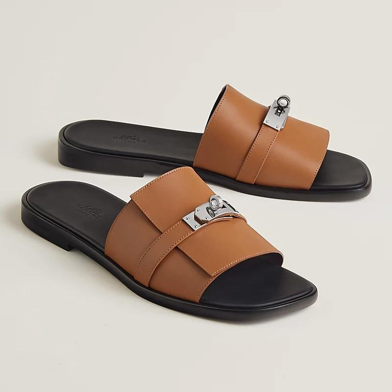 Giày Hermes Gabriel Sandal Nam Nâu Đen