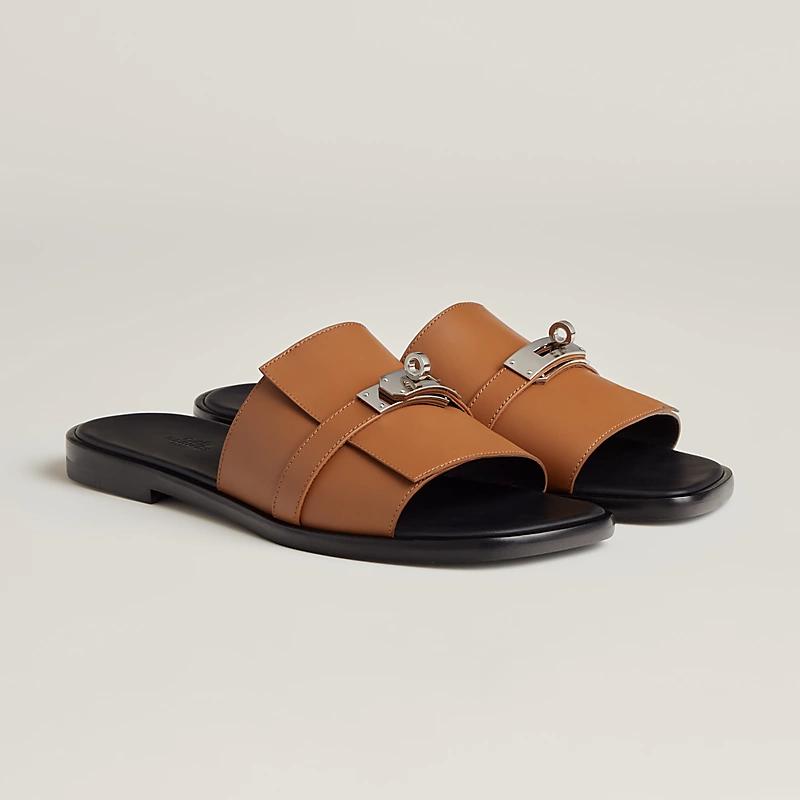 Giày Hermes Gabriel Sandal Nam Nâu Đen