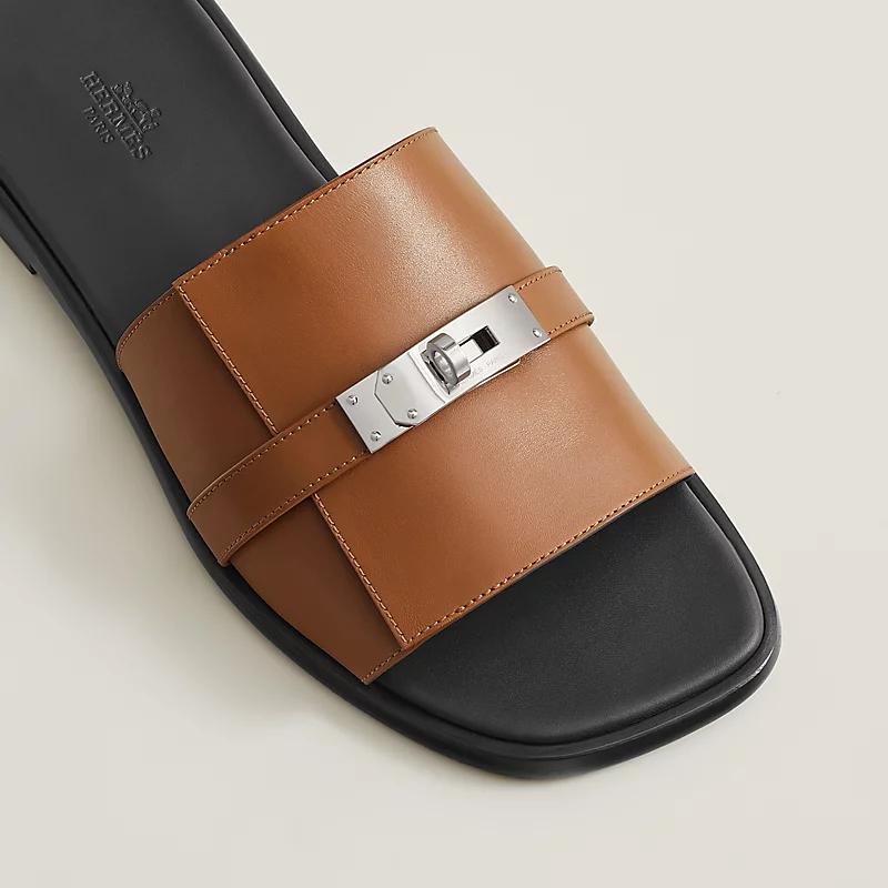 Giày Hermes Gabriel Sandal Nam Nâu Đen