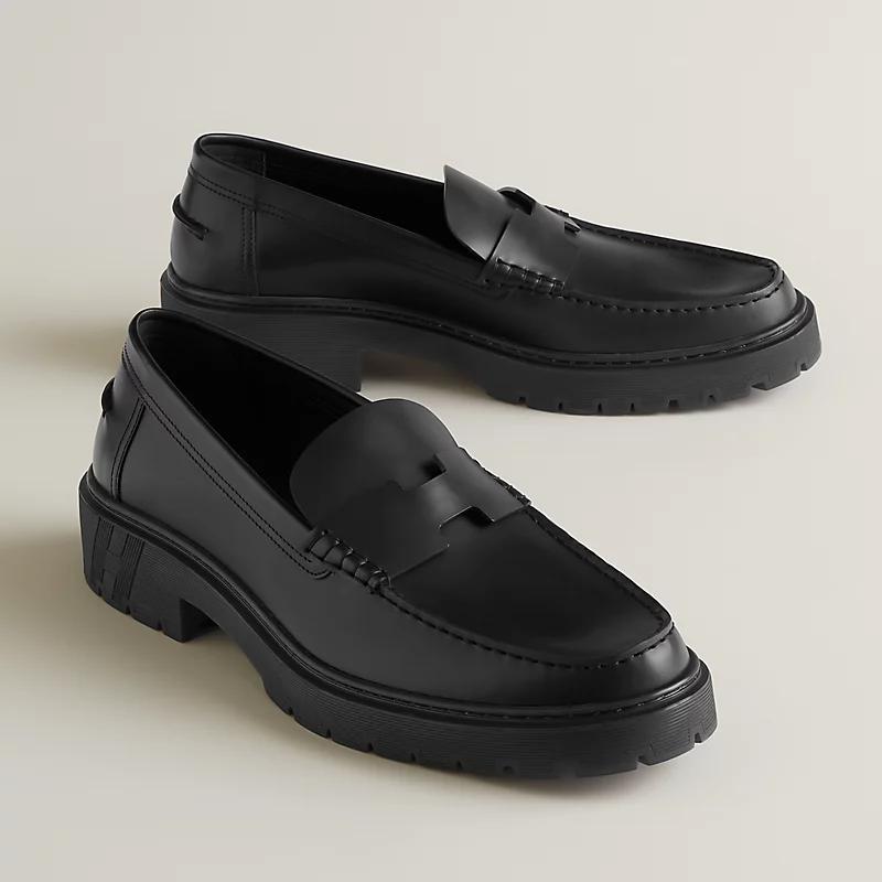 Giày Hermes Gentle Loafer Nam Đen