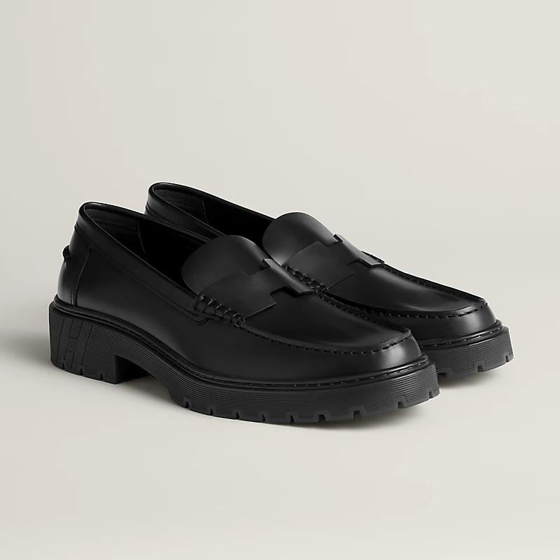 Giày Hermes Gentle Loafer Nam Đen