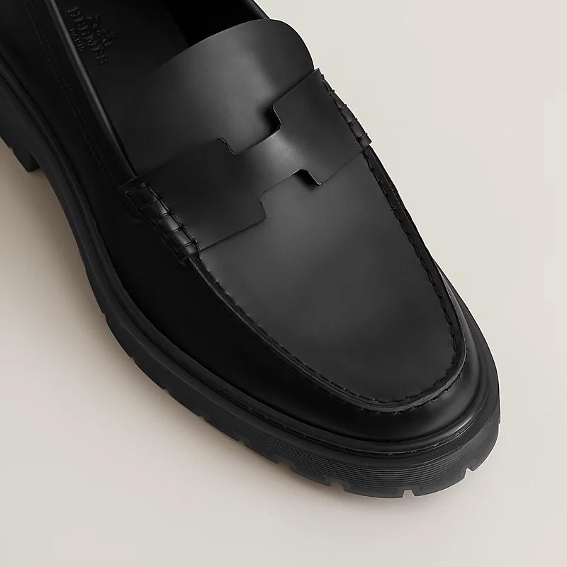 Giày Hermes Gentle Loafer Nam Đen