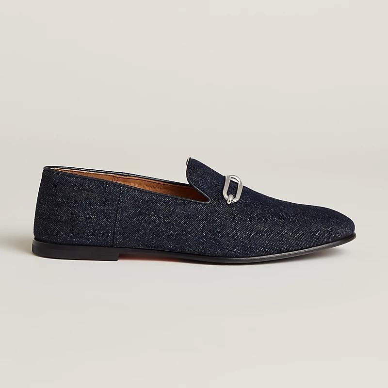 Giày Hermes Gentleman Loafer Nam Xanh Navy