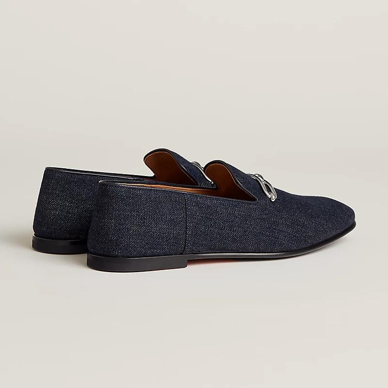 Giày Hermes Gentleman Loafer Nam Xanh Navy