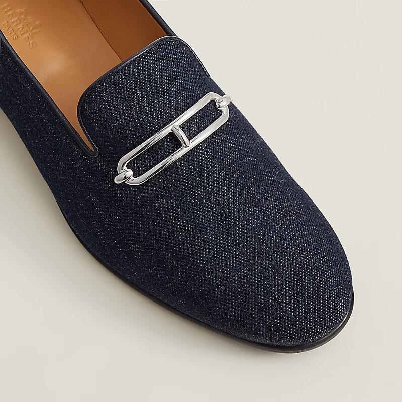 Giày Hermes Gentleman Loafer Nam Xanh Navy