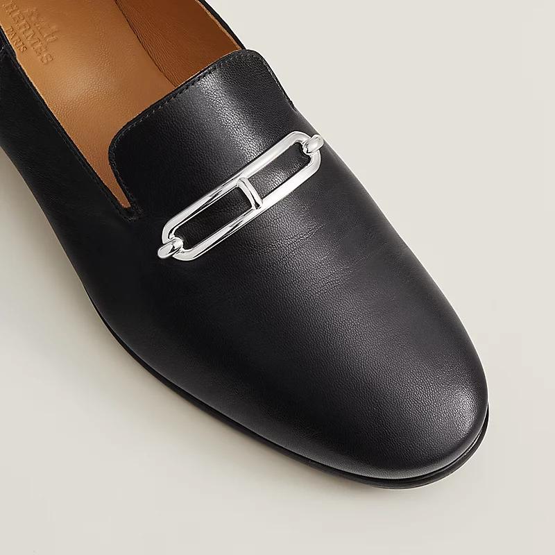 Giày Hermes Gentleman Loafer Nam Đen