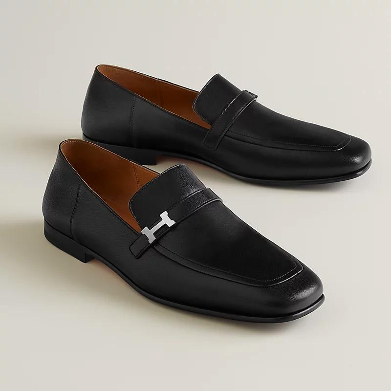 Giày Hermes Giovanni Loafer Nam Đen Bạc