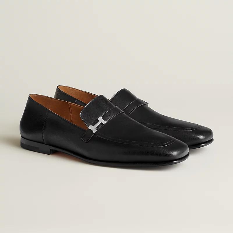 Giày Hermes Giovanni Loafer Nam Đen Bạc