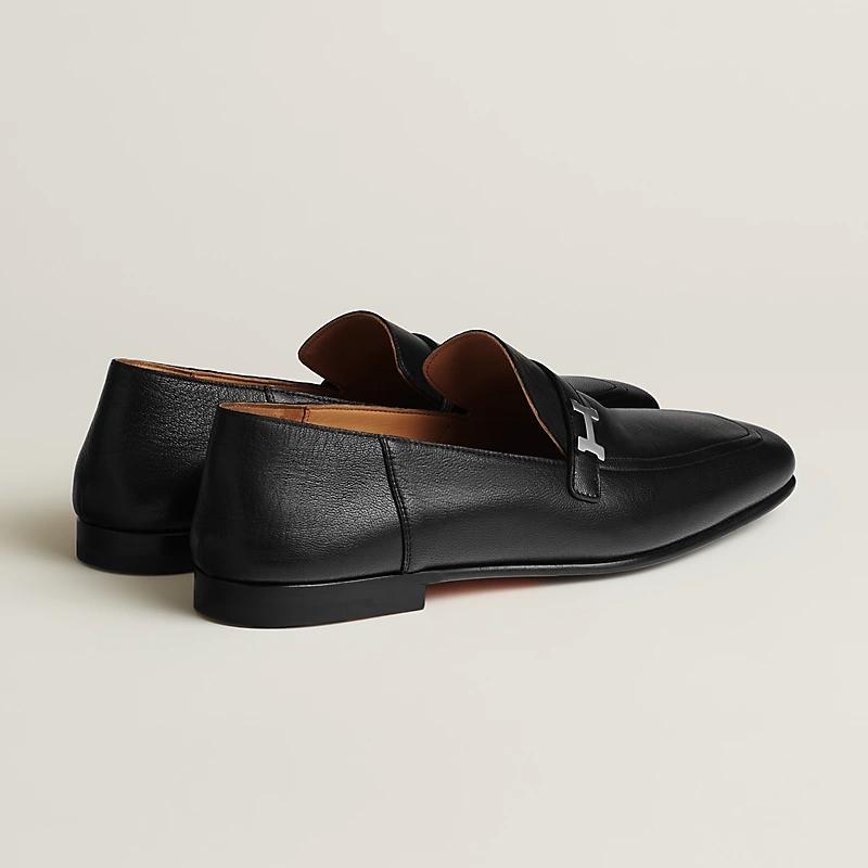 Giày Hermes Giovanni Loafer Nam Đen Bạc