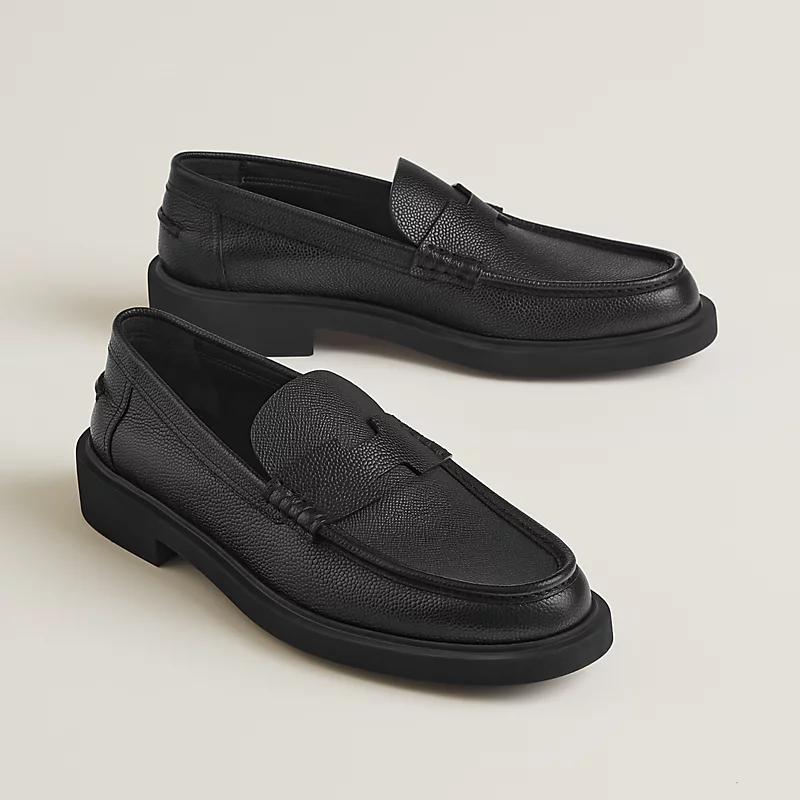 Giày Hermes Guillaume Loafer Nam Đen