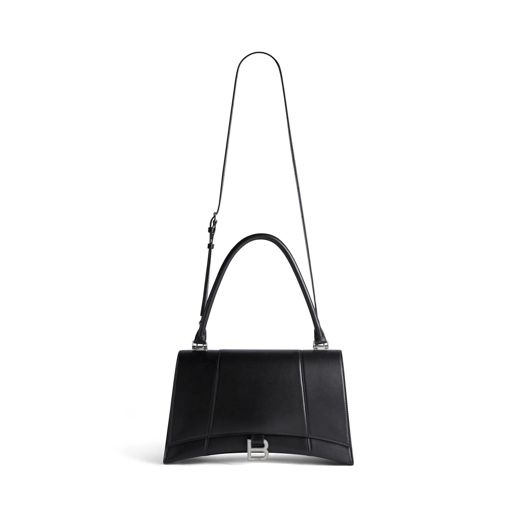 Túi Balenciaga Hourglass Hinge Medium Handbag Nữ Đen