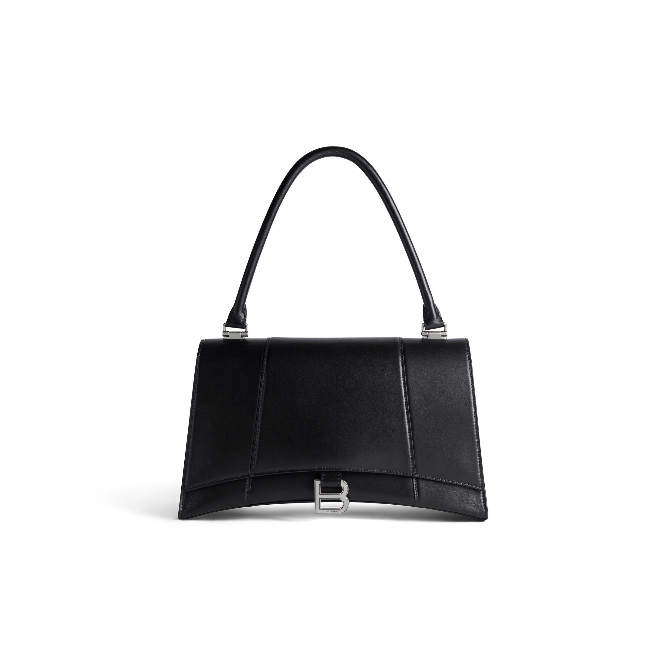 Túi Balenciaga Hourglass Hinge Medium Handbag Nữ Đen