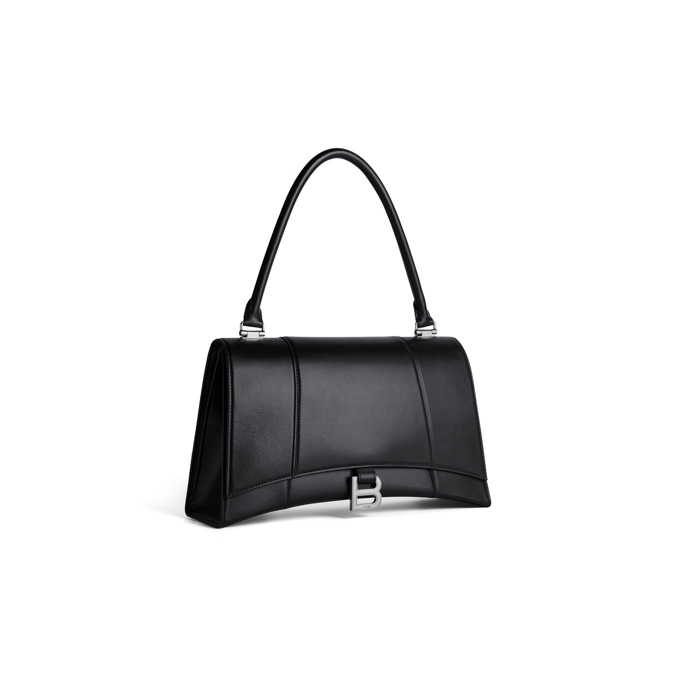 Túi Balenciaga Hourglass Hinge Medium Handbag Nữ Đen