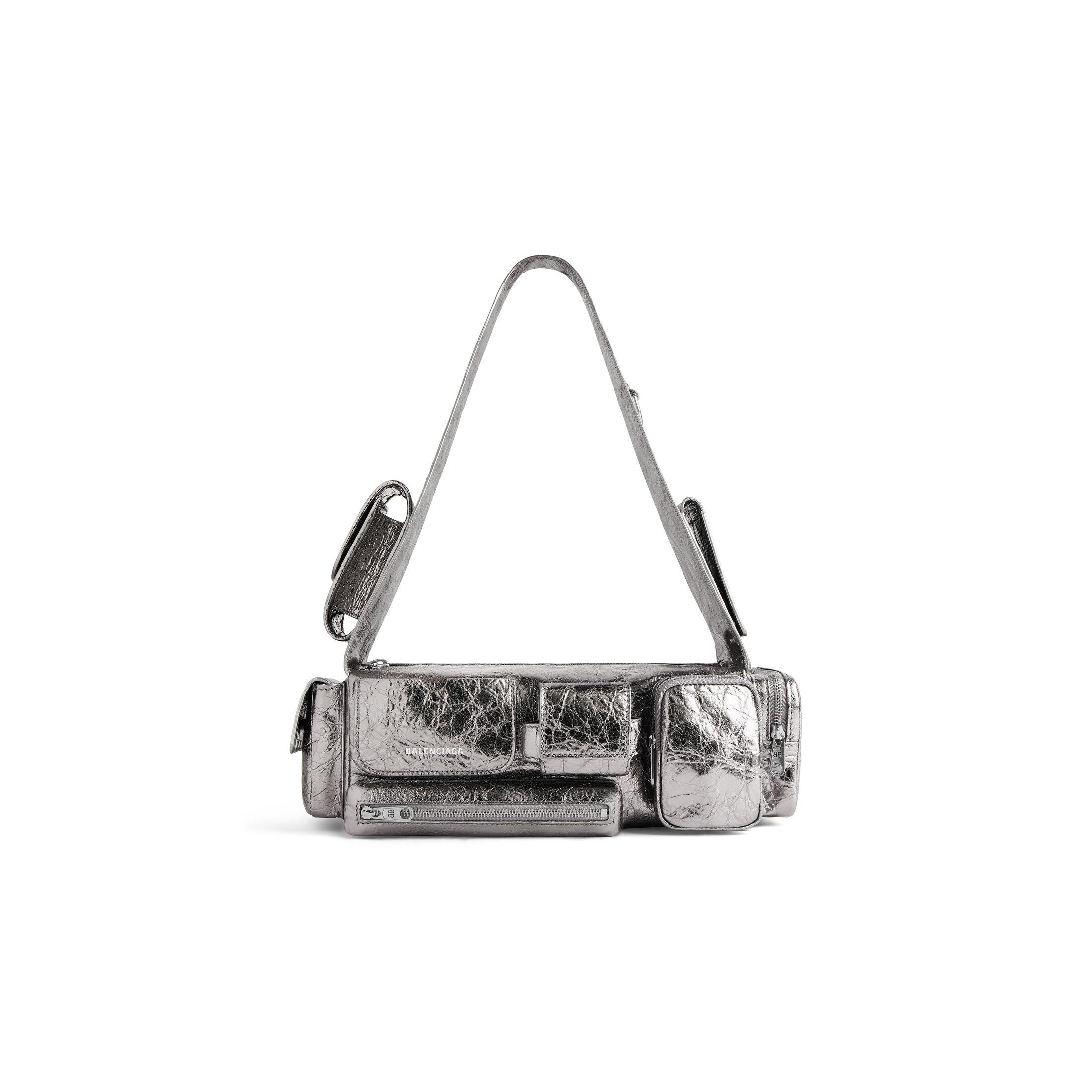 Túi Balenciaga Superbusy Xs Sling Bag Metallized Nữ Bạc