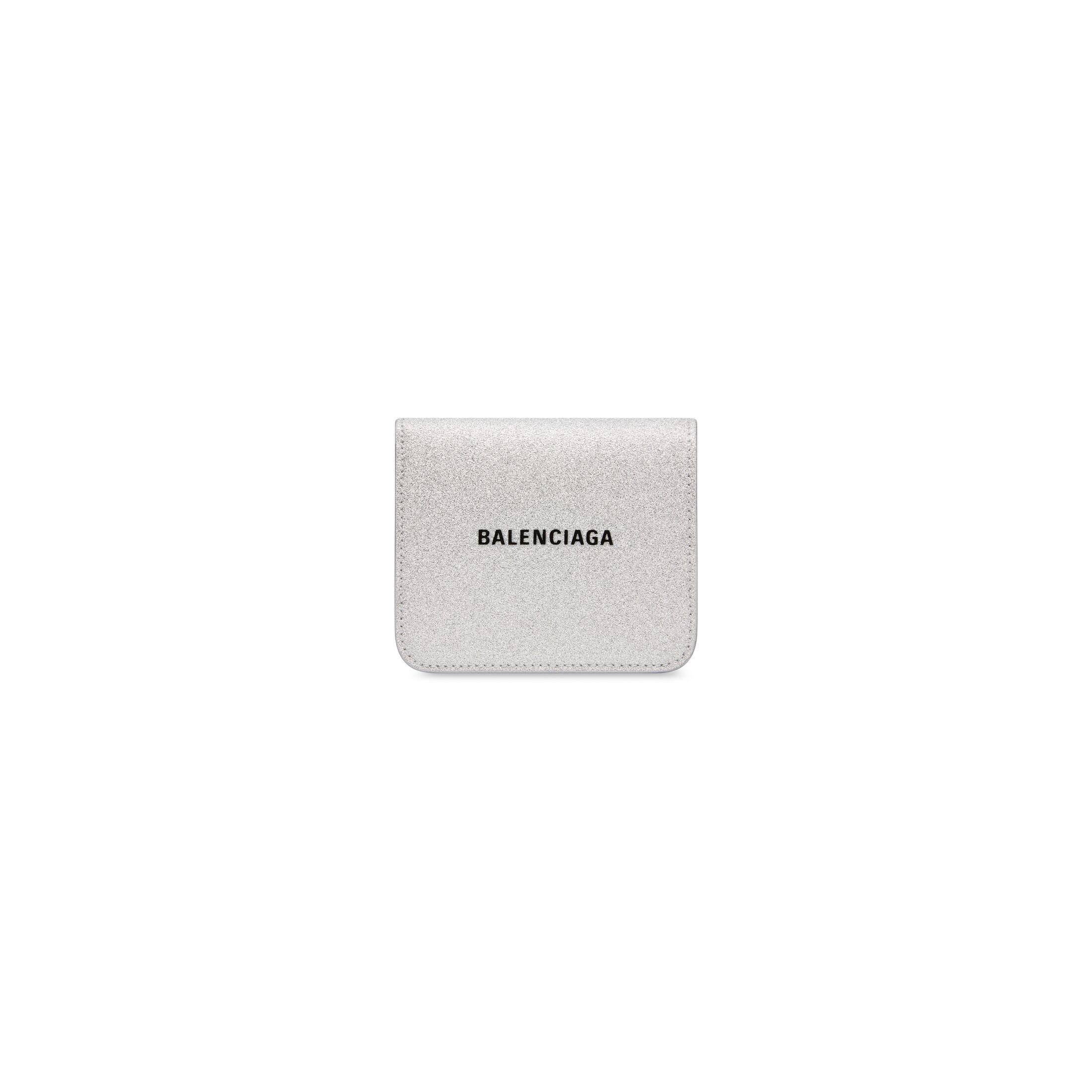 Ví Balenciaga Cash Flap Coin And Card Holder Sparkling Fabric Nữ Bạc