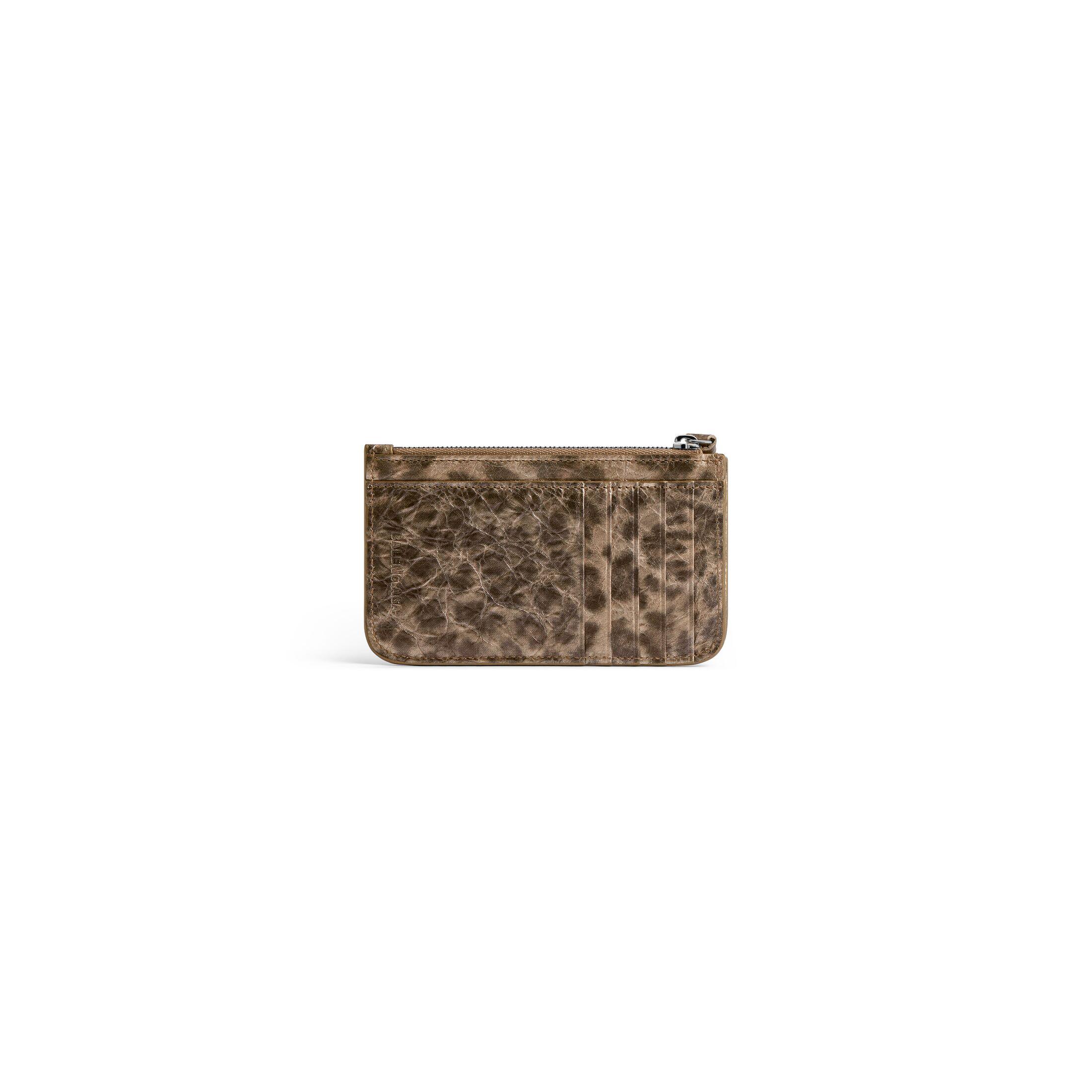 Ví Balenciaga Le Cagole Long Coin And Card Holder With Leopard Print Nữ Nâu