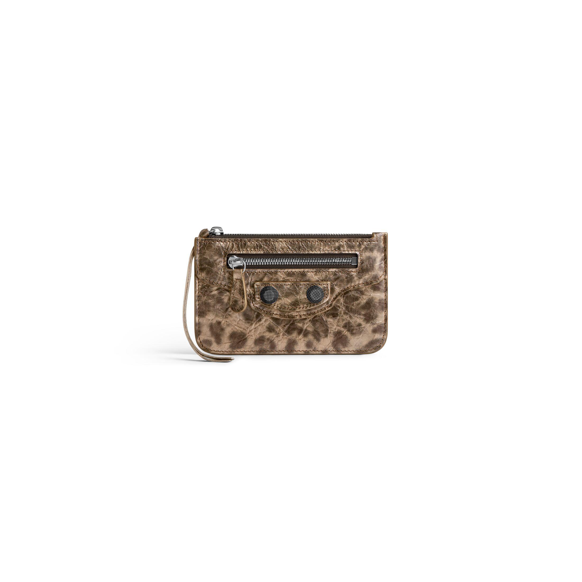 Ví Balenciaga Le Cagole Long Coin And Card Holder With Leopard Print Nữ Nâu