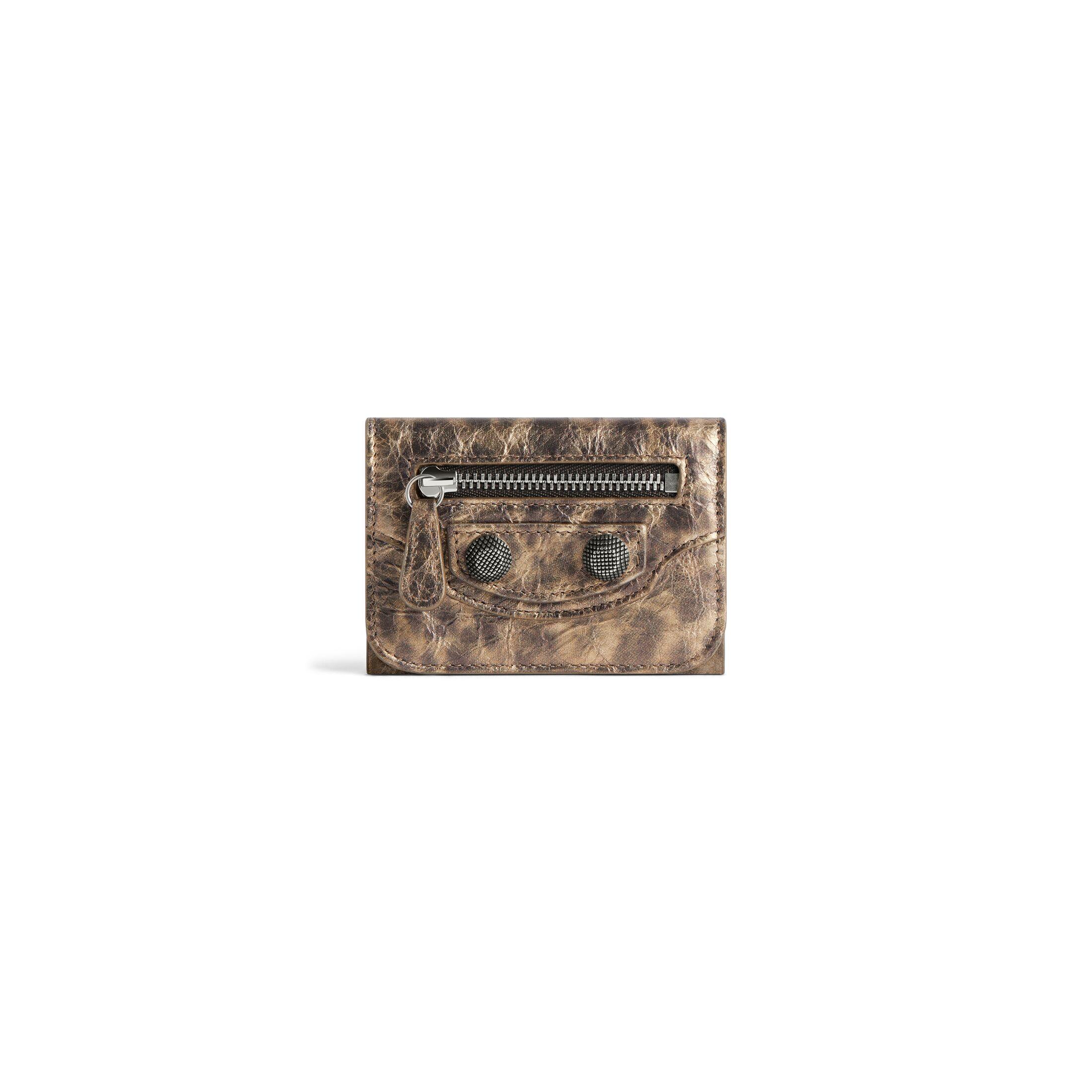 Ví Balenciaga Le Cagole Mini Wallet With Leopard Print Nữ Nâu