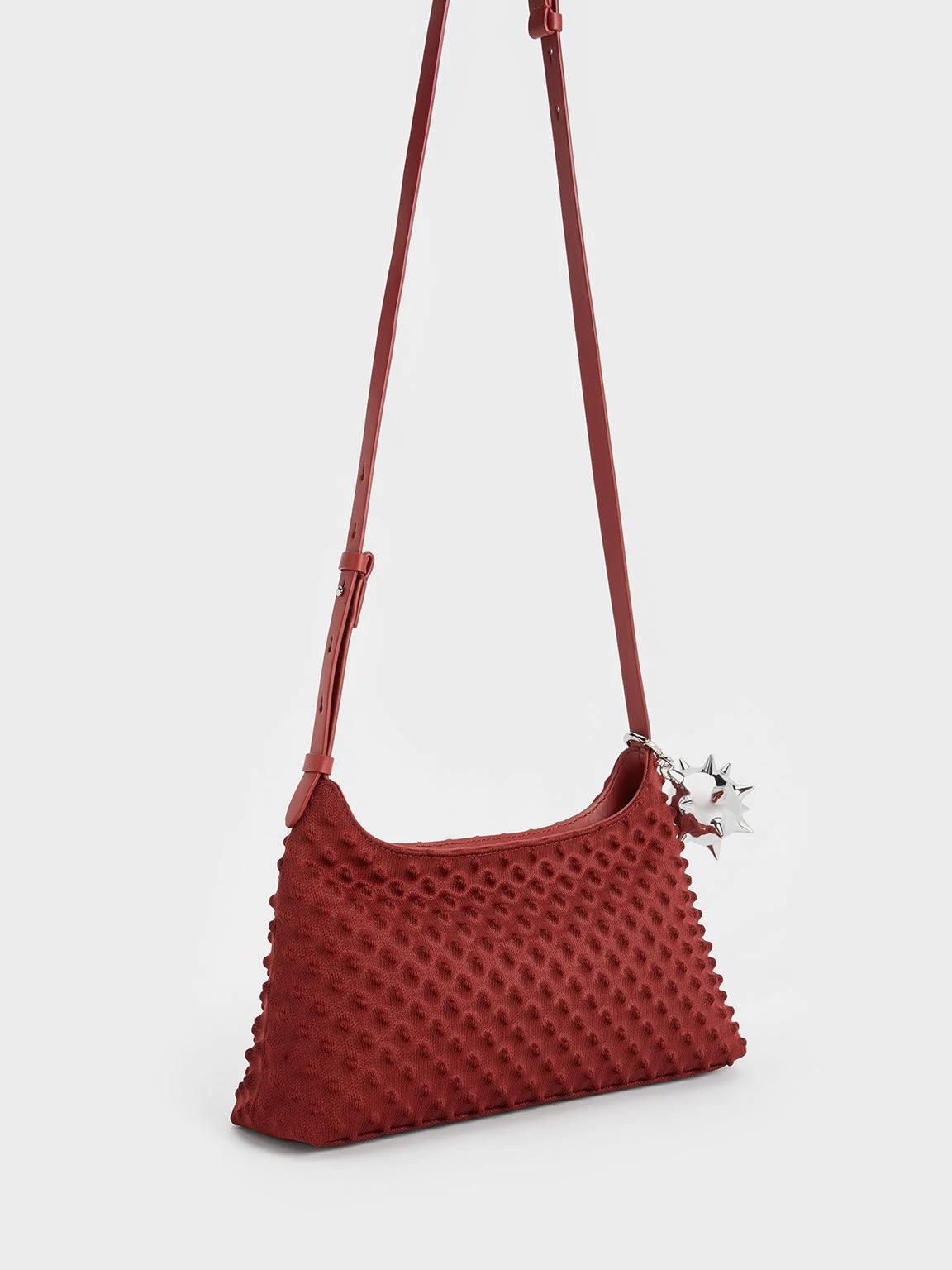 Túi Charles & Keith Spike Textured Nữ Đỏ