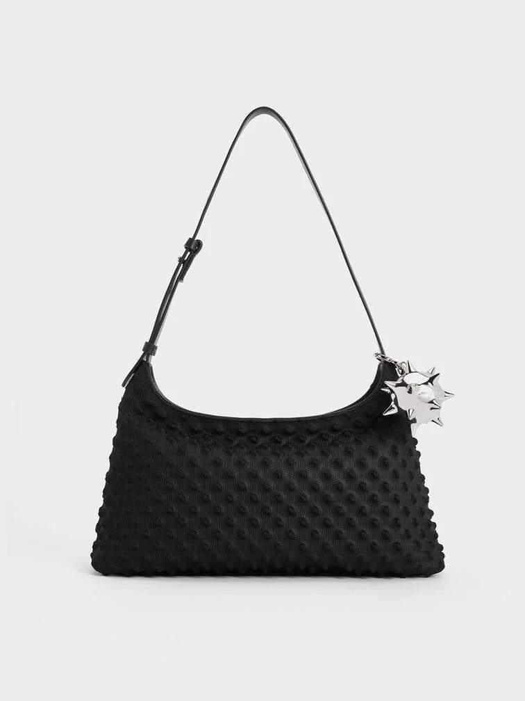 Túi Charles & Keith Spike Textured Nữ Đen