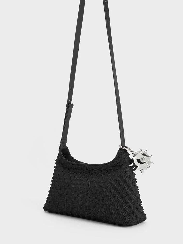 Túi Charles & Keith Spike Textured Nữ Đen