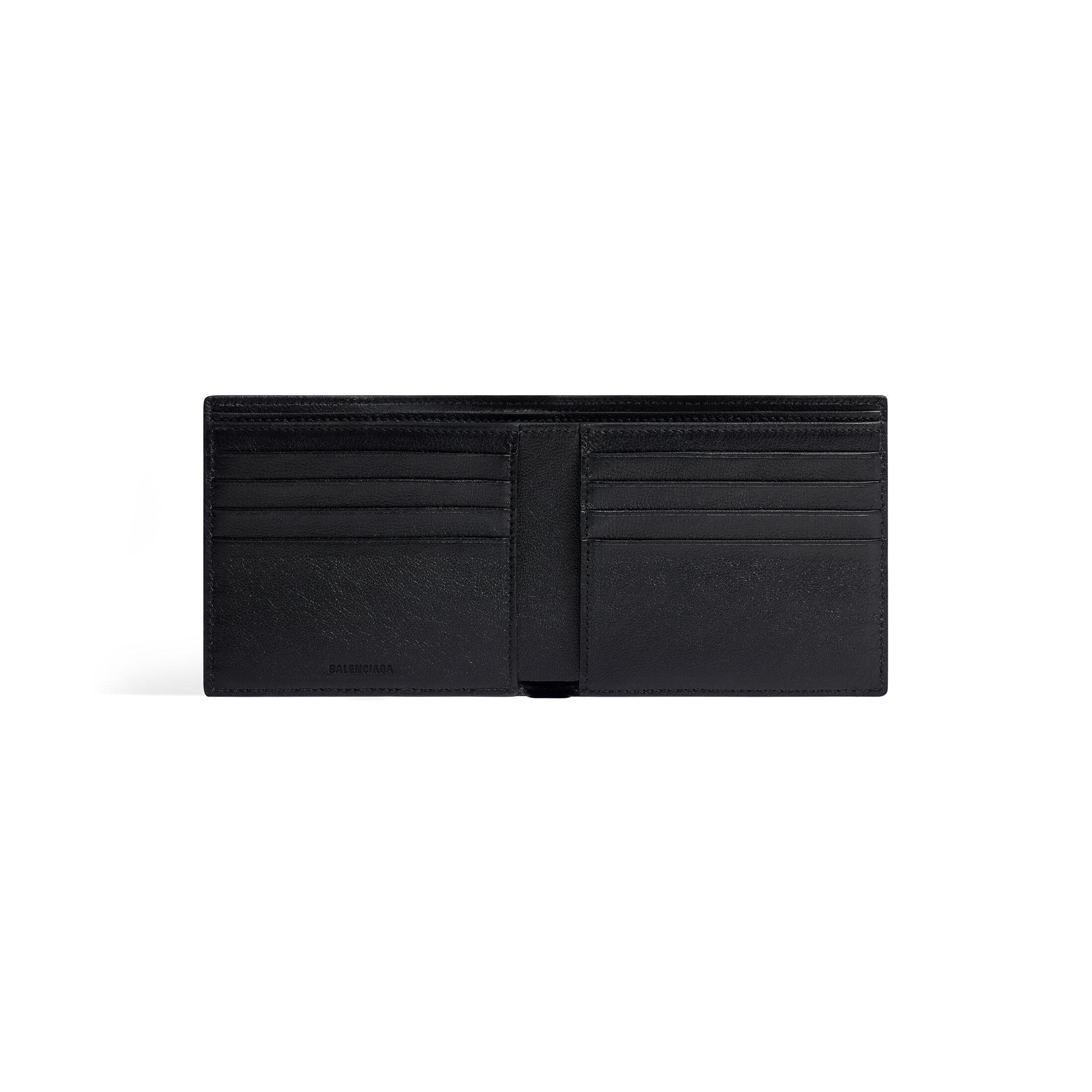 Ví Balenciaga Cash Square Folded Wallet Box Nam Đen Trắng
