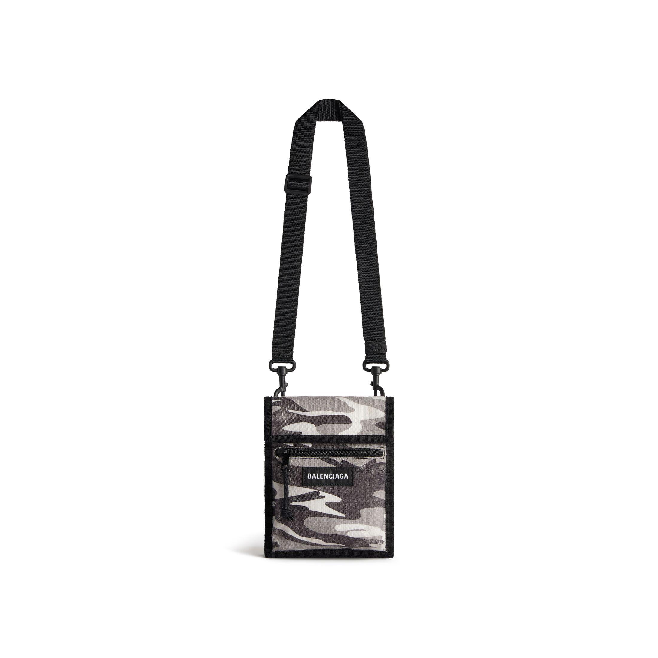 Ví Balenciaga Explorer Small Pouch With Strap Camo Print Nam Xám