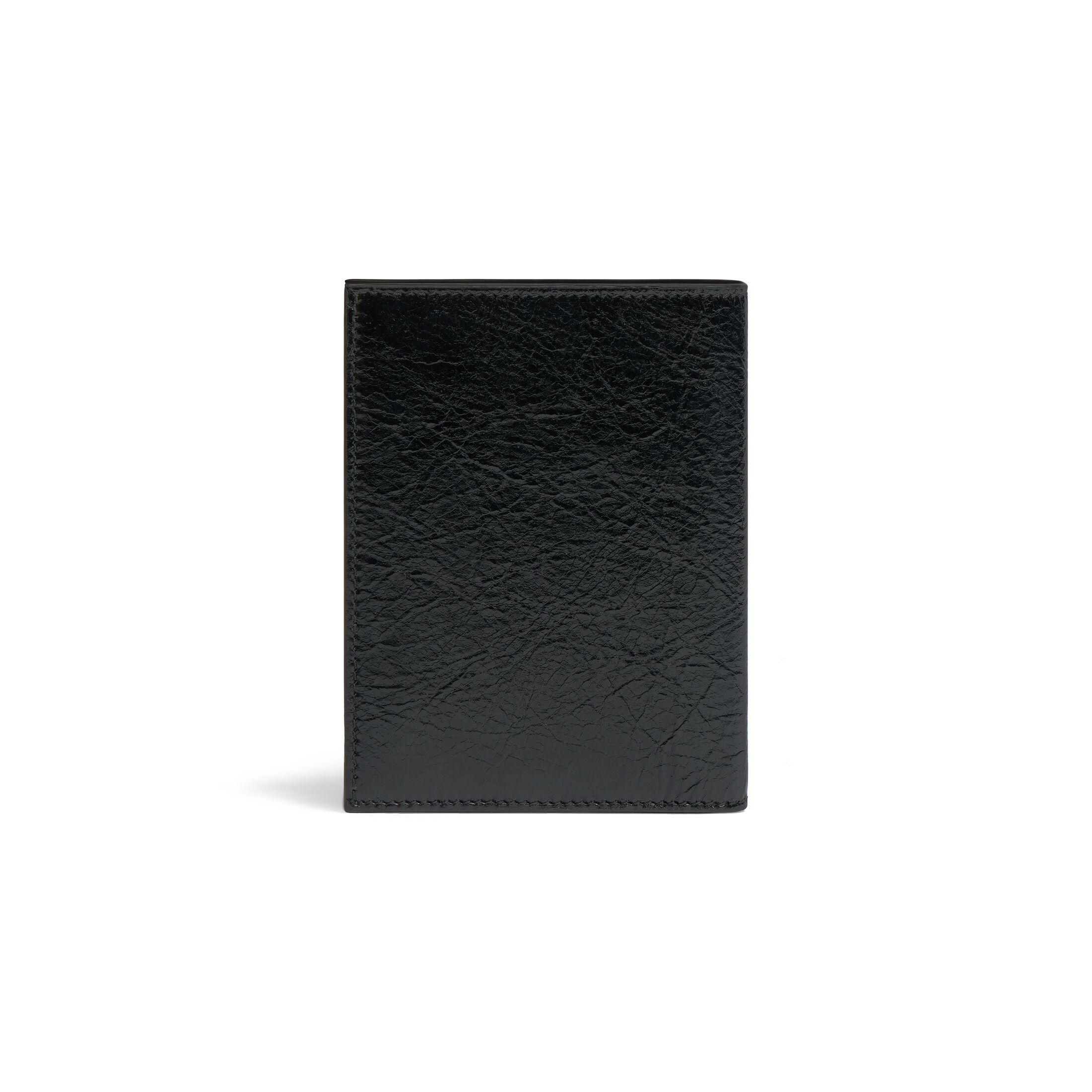 Ví Balenciaga Monaco Vertical Bifold Wallet Nam Đen