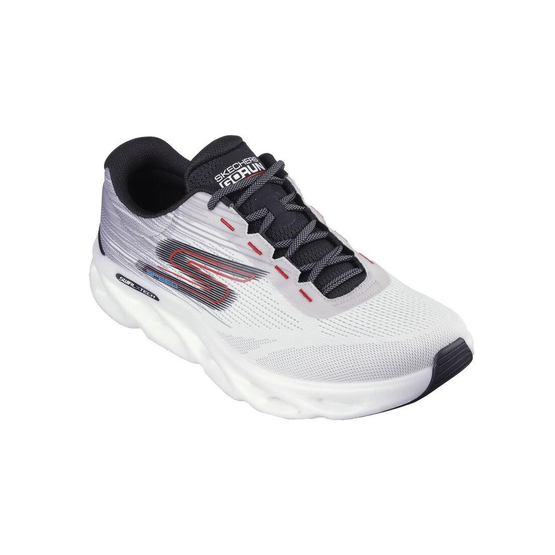 Giày Skechers Go Run Swirl Tech Speed - Rapid Motion Nam Trắng Xám