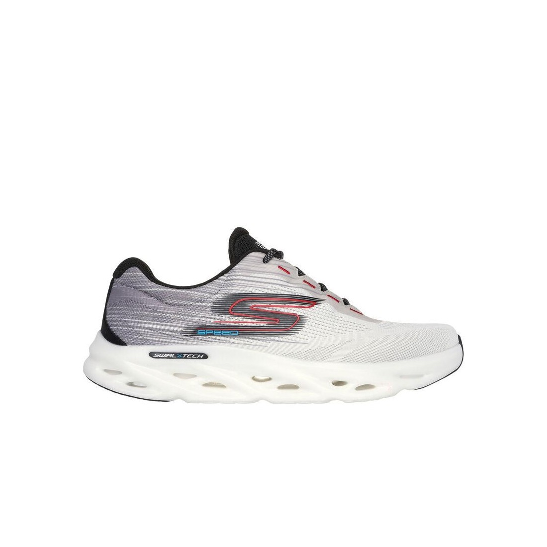 Giày Skechers Go Run Swirl Tech Speed - Rapid Motion Nam Trắng Xám