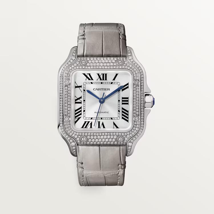 Đồng Hồ Cartier Santos De Cartier Watch Nam Vàng Trắng