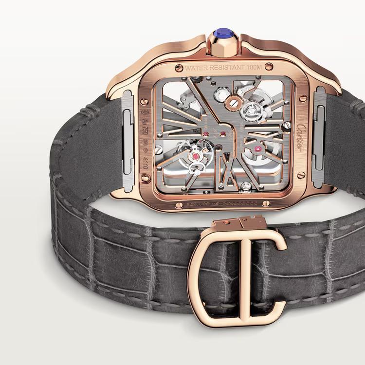 Đồng Hồ Cartier Santos De Cartier Watch Nam Hồng Nâu