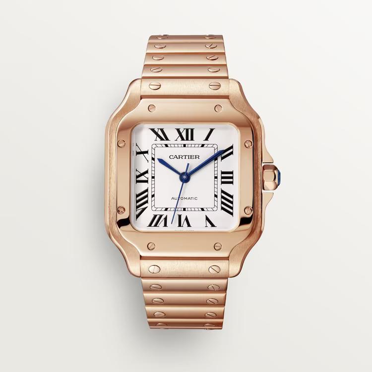 Đồng Hồ Cartier Santos De Cartier Watch Nam Vàng Hồng