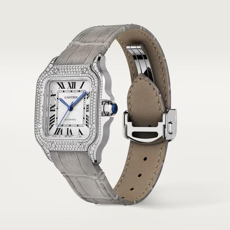 Đồng Hồ Cartier Santos De Cartier Watch Nam Vàng Trắng