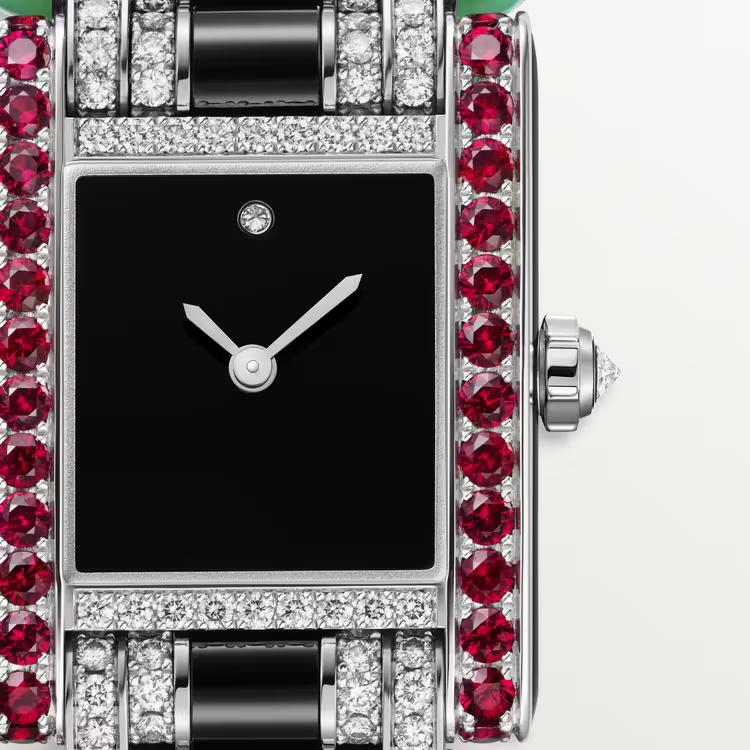 Đồng Hồ Cartier Tank Jewelry Watch Nam Đen