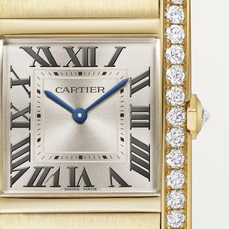 Đồng Hồ Cartier Tank Française Sapphire Crystal Watch Nam Vàng