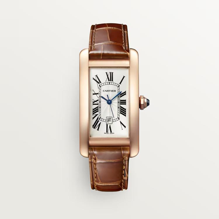 Đồng Hồ Cartier Tank Américaine Watch Nam Nâu