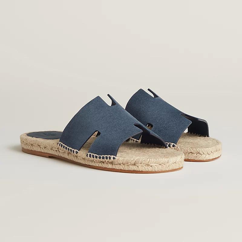 Dép Hermes Antigua Espadrille Nam Xanh Navy