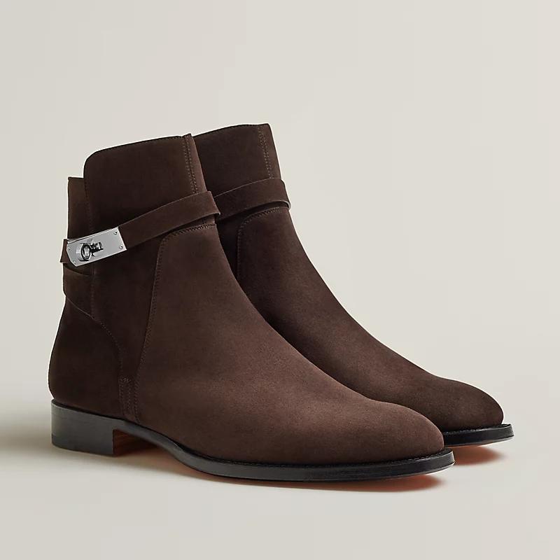 Giày Hermes Fortune Ankle Boot Nam Nâu