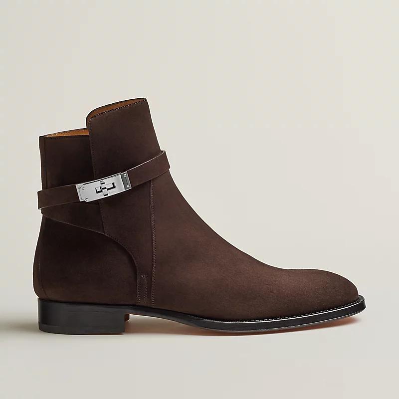 Giày Hermes Fortune Ankle Boot Nam Nâu