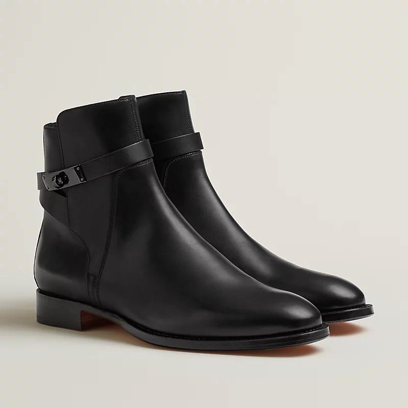 Giày Hermes Fortune Ankle Boot Nam Đen