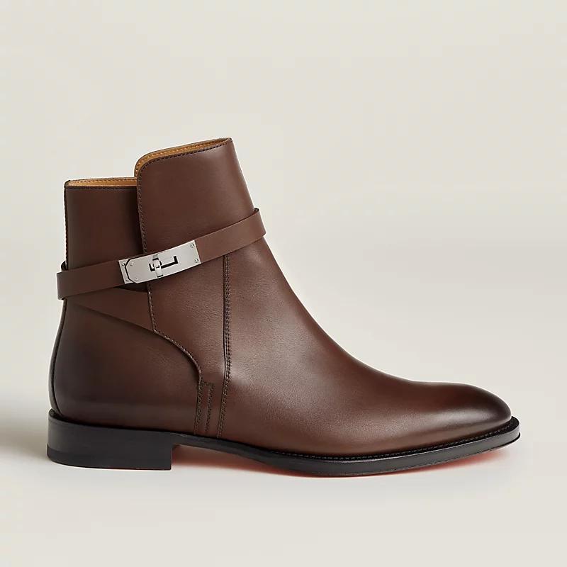 Giày Hermes Fortune Ankle Boot Marron Praline Nam Nâu