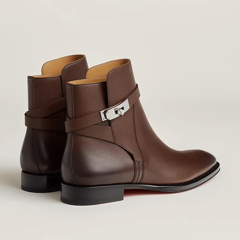 Giày Hermes Fortune Ankle Boot Marron Praline Nam Nâu