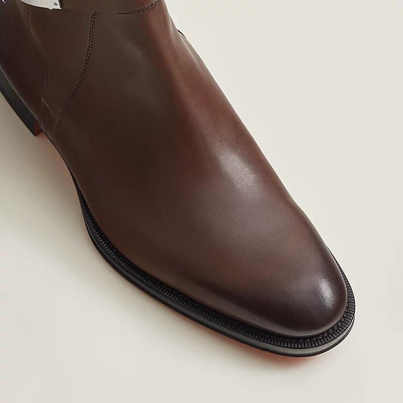 Giày Hermes Fortune Ankle Boot Marron Praline Nam Nâu