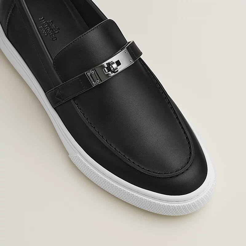 Giày Hermes Game Slip-On Sneaker Nam Đen