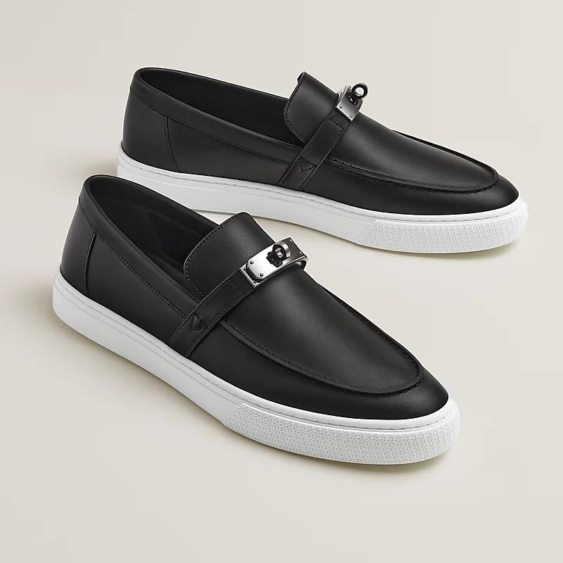 Giày Hermes Game Slip-On Sneaker Nam Đen