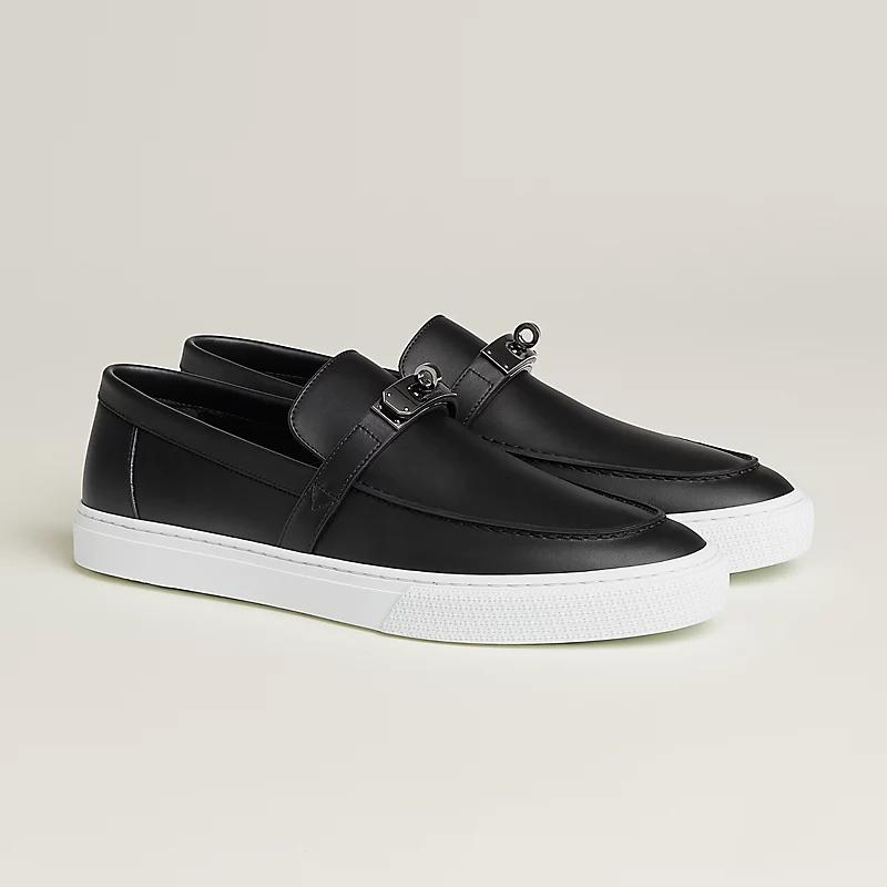 Giày Hermes Game Slip-On Sneaker Nam Đen