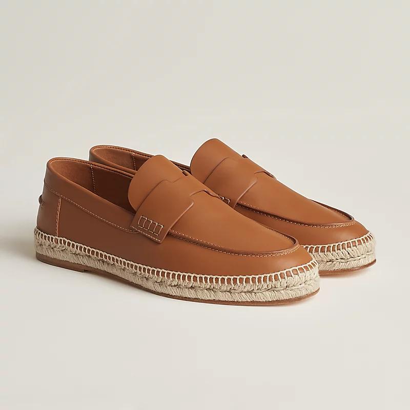 Giày Hermes Trip Espadrille Nam Nâu