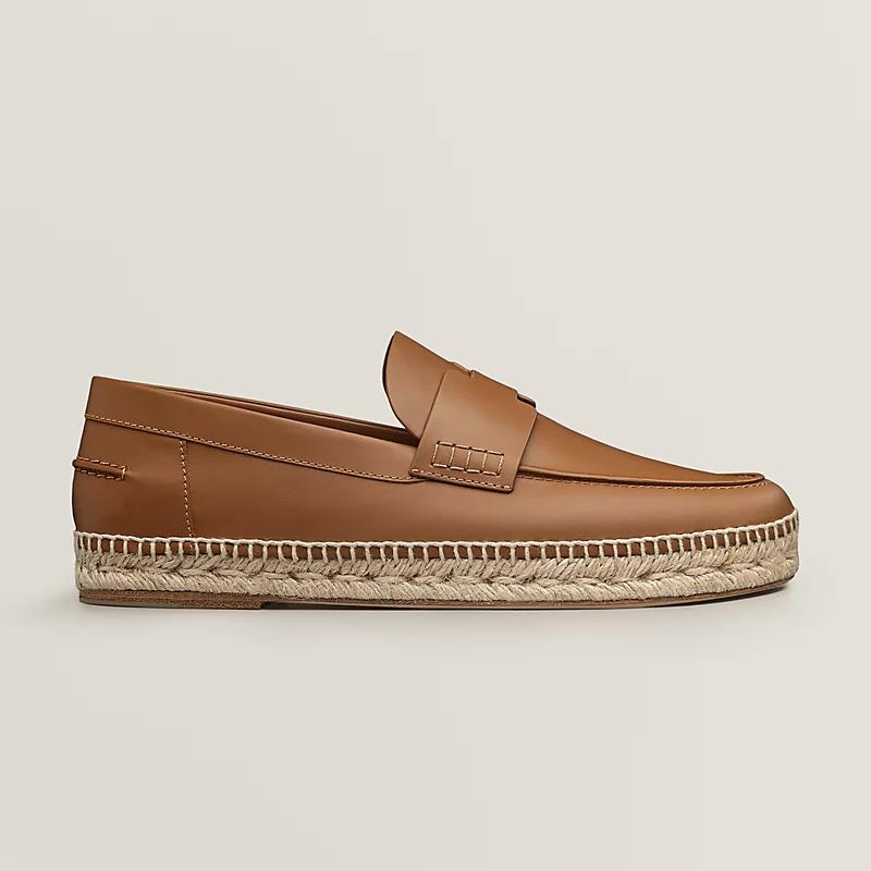 Giày Hermes Trip Espadrille Naturel Safari Nam Nâu