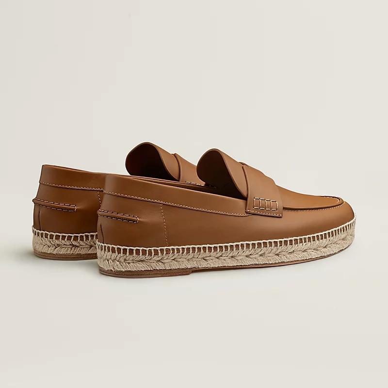 Giày Hermes Trip Espadrille Naturel Safari Nam Nâu